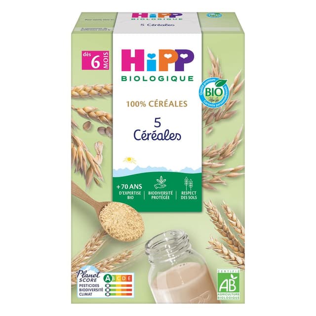 4062300259461 - Hipp - 100% Céréales - 5 Céréales Bio Bébé Dès 6 mois