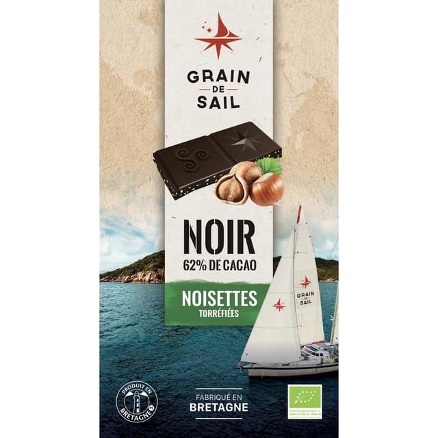 3760226260462 - Grain de Sail - Tablette de Chocolat Noir Noisette Bio