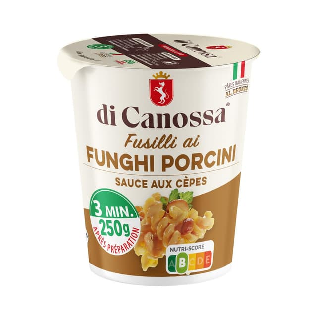 8058669801362 - Di Canossa - Fusilli Sauce Cèpes en cup - Fusilli Ai Funghi Porcini