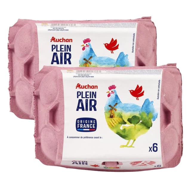 2050000422362 - Auchan - Oeufs de poules élevées en plein air Label Rouge