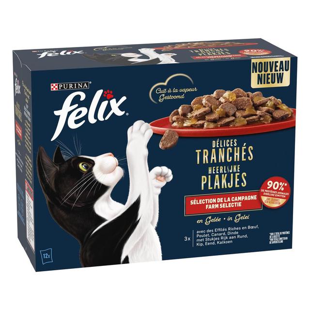7613287762962 - Purina - Félix - Sachets en Gelée Délices Tranchés Sélection Campagne 4 variétés pour chat