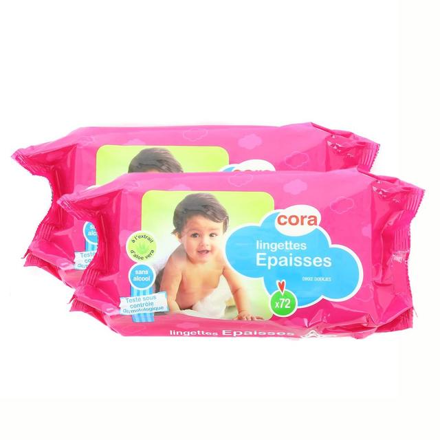 2050000323362 - Cora - Lingettes épaisses à l'extrait d'aloe vera