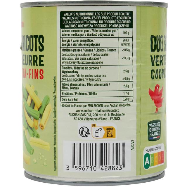 3596710515462 - Auchan - Duo haricots verts et beurre origine France