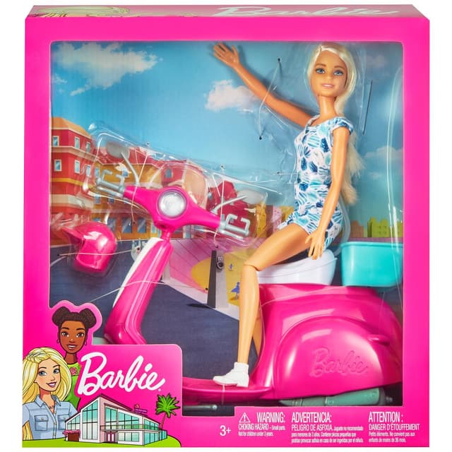 0887961716962 - Barbie - Mattel - Barbie et son scooter - GBK85