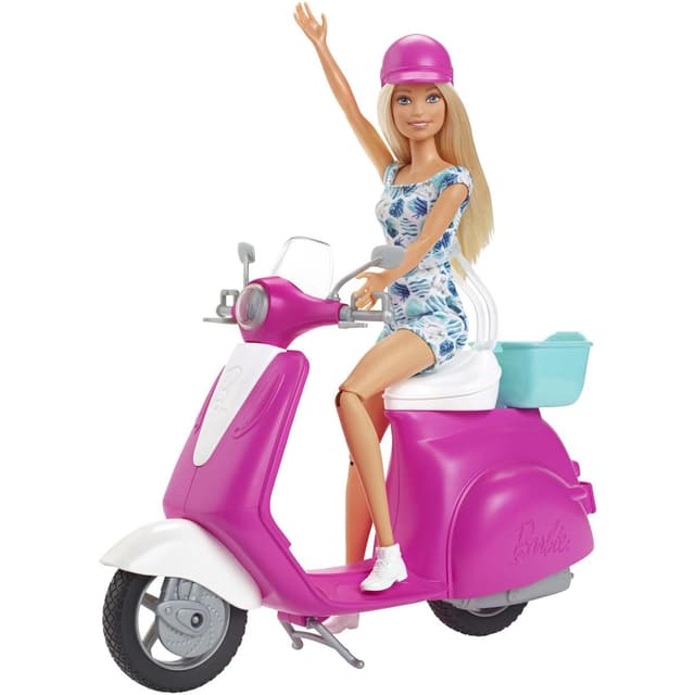 0887961716962 - Barbie - Mattel - Barbie et son scooter - GBK85