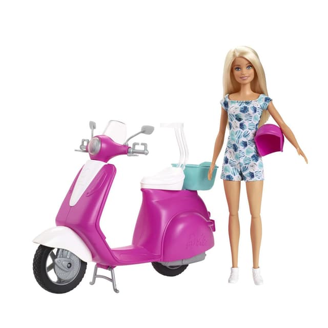 0887961716962 - Barbie - Mattel - Barbie et son scooter - GBK85