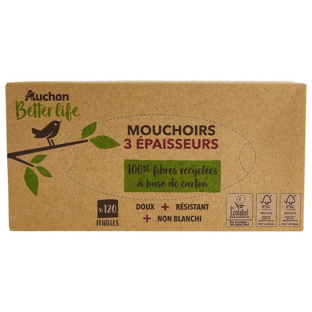3596710527762 - Auchan Better Life - Boîte de mouchoirs 3 épaisseurs