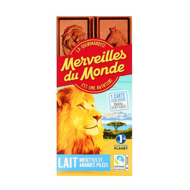 3770024649062 - Merveilles du monde - Chocolat au lait 30% noisettes et amandes pilées