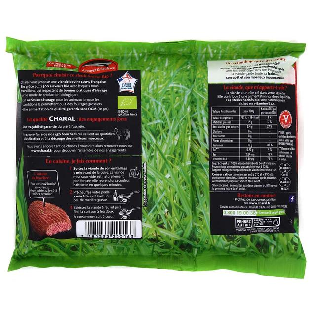 3181232220163 - Charal - Steaks Hachés Bio 12%MG