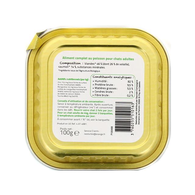3760255510163 - Nestor Bio - Fricassées pour Chat Bio au Saumon et à la Volaille
