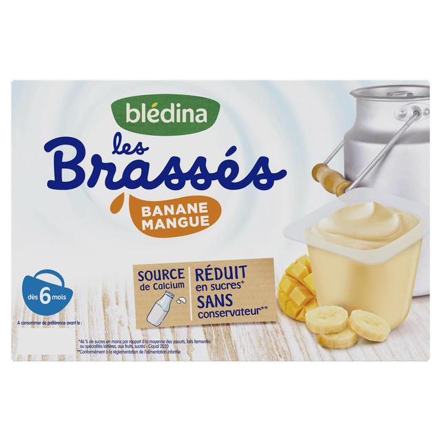 3041091280763 - Blédina - Les Brassés - Desserts Lactés Banane Mangue Coupelle Bébé Dès 6 mois