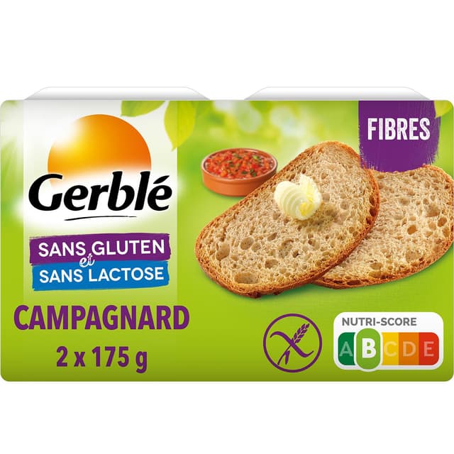 3175681121263 - Gerblé Sans Gluten Sans Lactose - Pain campagnard tranché sans gluten et sans lactose