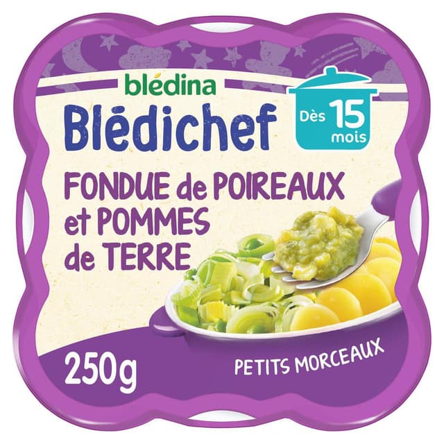 3041091422163 - Blédina - Blédi'chef - Fondue de Poireaux et Pomme de Terre Assiette Bébé Dès 15 mois