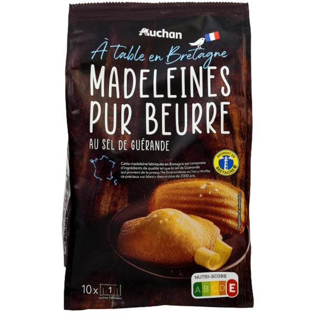 3596710464463 - Auchan Gourmet - Madeleines pur beurre au sel de Guérande sachets individuels