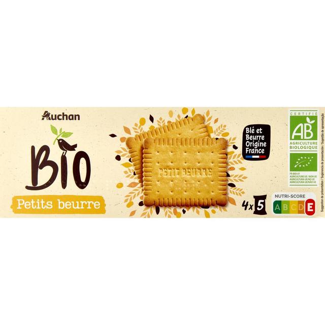 3596710347063 - Auchan BIO - Biscuits petit beurre riches en céréales bio x20