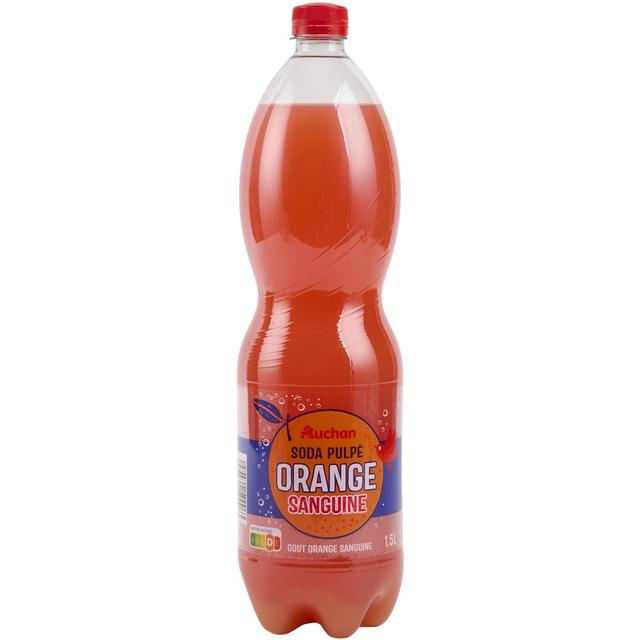 3254560599963 - Auchan - Soda à la pulpe d'orange sanguine