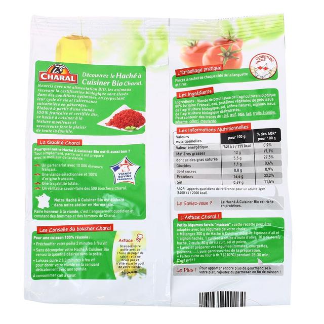 3181232520164 - Charal - Haché au boeuf bio à cuisiner
