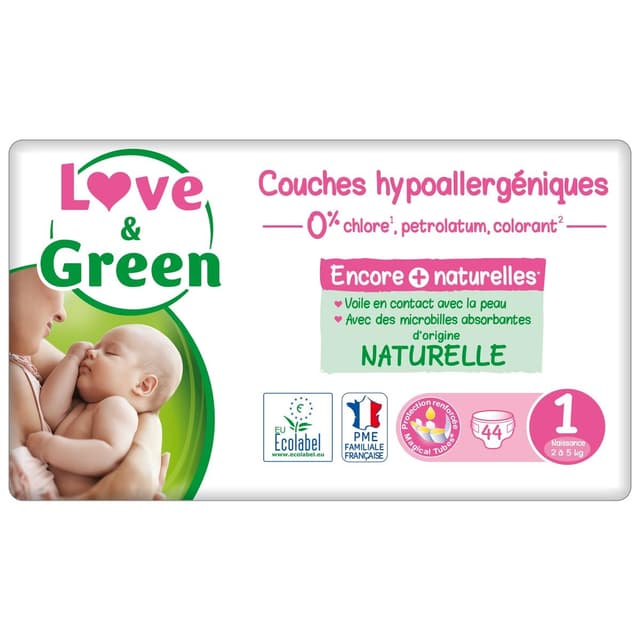 3700668701864 - Love & Green - Couches écologiques T1- 2 - 5kg