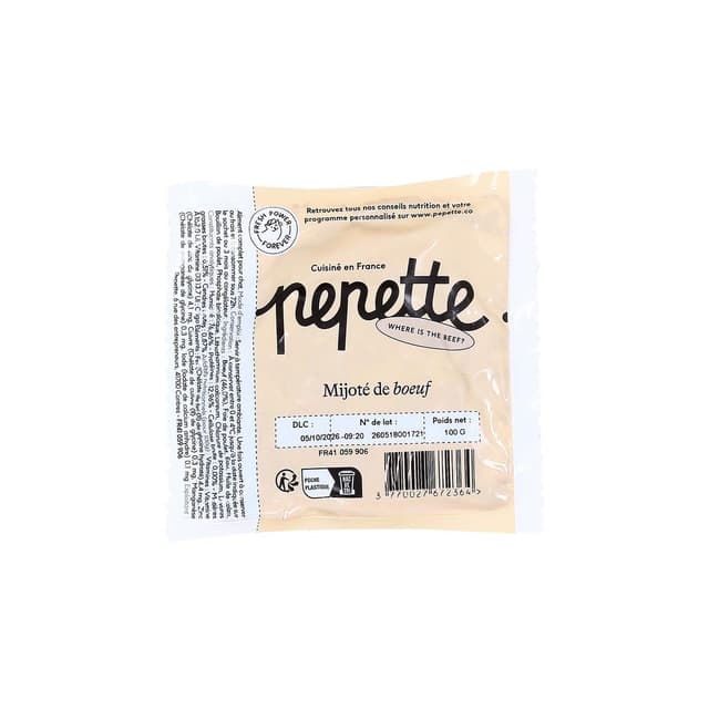 3770027672364 - Pepette - Chat Repas Frais, Mijoté de Bœuf