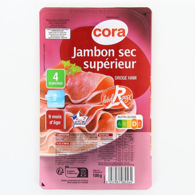 3257981082564 - Cora - Jambon sec supérieur, 100g