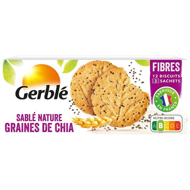 3175681135864 - Gerblé - 12 Sablés Nature aux Graines de Chia