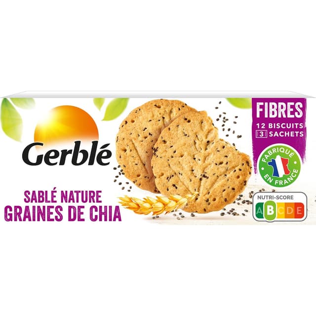 3175681135864 - Gerblé - 12 Sablés Nature aux Graines de Chia