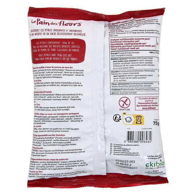 3380380096464 - Le pain des fleurs - Pétales apéro de Pomme de Terre bio