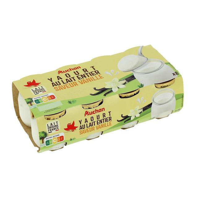 3596710538164 - Auchan - Yaourt au lait entier saveur vanille