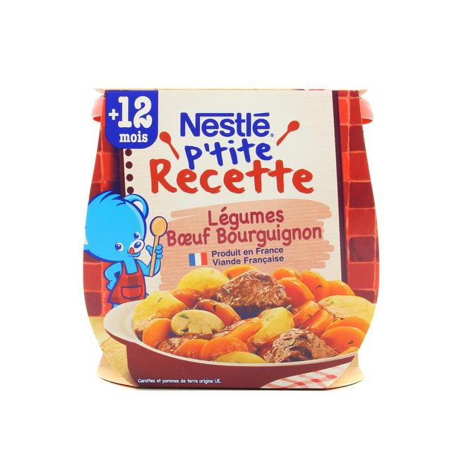 7613036749664 - Nestlé - P'tite Recette - Légumes Boeuf Bourguignon Bol Bébé Dès 12 mois