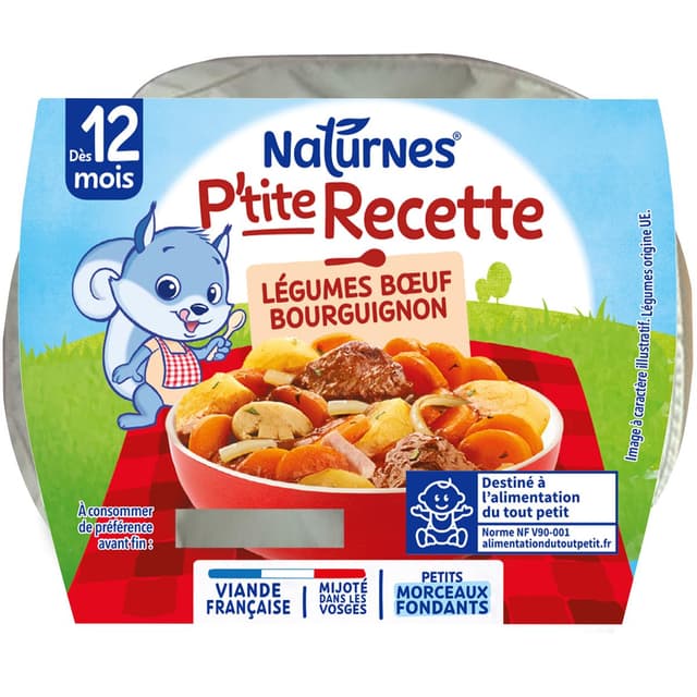 7613036749664 - Naturnes® - P'tite Recette - Légumes Boeuf Bourguignon Bol Bébé Dès 12 mois