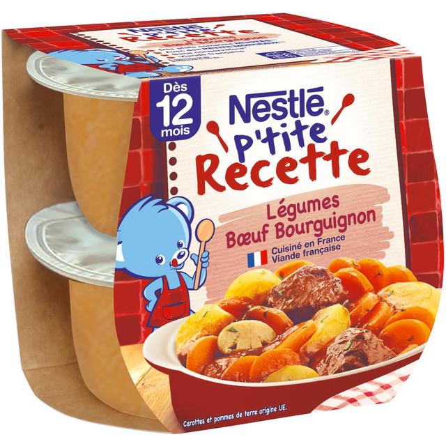 7613036749664 - Nestlé - P'tite Recette - Légumes Boeuf Bourguignon Bol Bébé Dès 12 mois