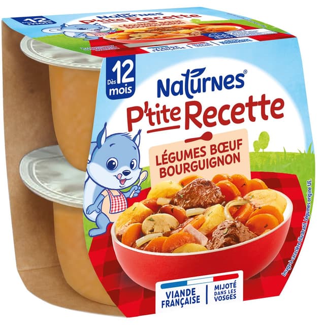 7613036749664 - Naturnes® - P'tite Recette - Légumes Boeuf Bourguignon Bol Bébé Dès 12 mois