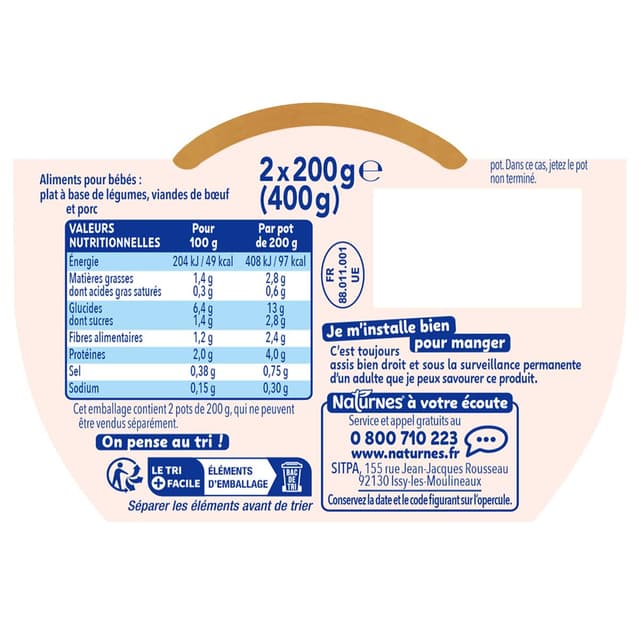 7613036749664 - Naturnes® - P'tite Recette - Légumes Boeuf Bourguignon Bol Bébé Dès 12 mois