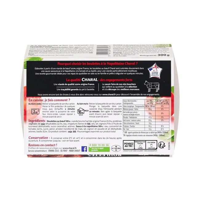 3181238930165 - Charal - Boulettes au Bœuf à la Napolitaine