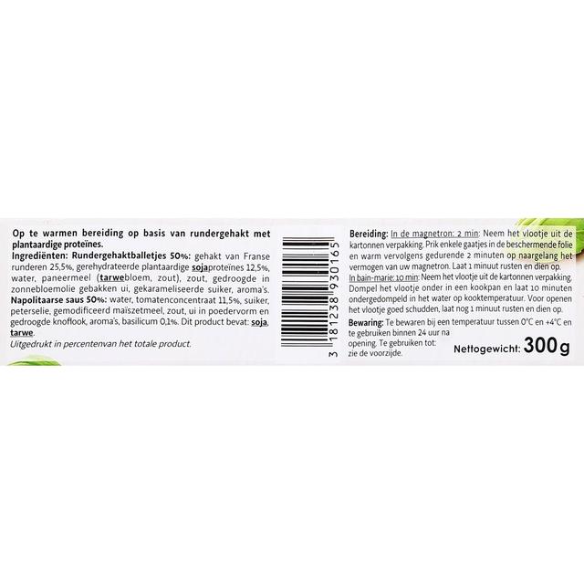 3181238930165 - Charal - Boulettes au Bœuf à la Napolitaine