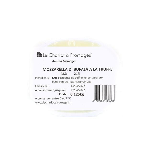 3760364480265 - Le Chariot à fromages, Artisan Fromager - Mozzarella à la Truffe - Lait de bufflonne pasteurisé
