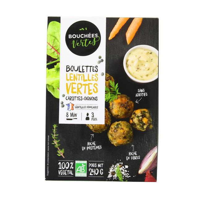 3760257090465 - Bouchées Vertes - Boulettes bio lentilles vertes carottes oignons