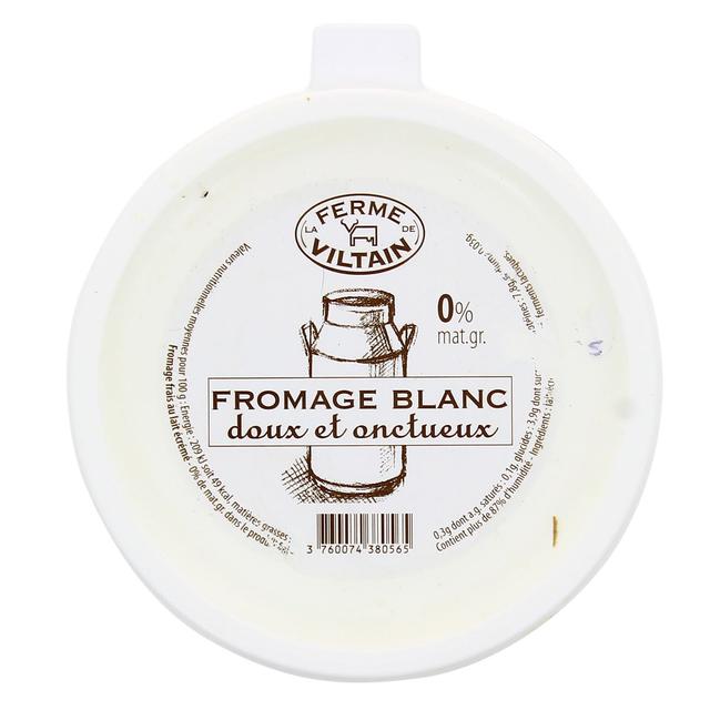 3760074380565 - Ferme de Viltain - Fromage Blanc lissé 0%MG- Lait de vache pasteurisé