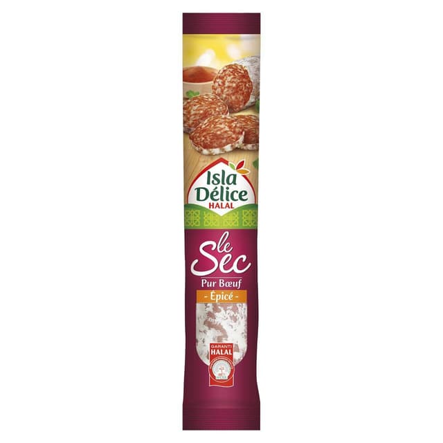 3512690001665 - Isla Délice - Saucisson Le Sec Epicé Pur Boeuf - Halal