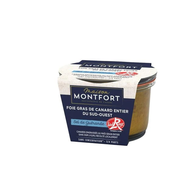 3104544072565 - Maison Montfort - Foie gras de canard entier du sud-ouest au sel de Guérande Label Rouge en bocal 3/4 parts