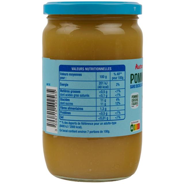 3596710492565 - Auchan - Purée de pomme sans sucres ajoutés en bocal
