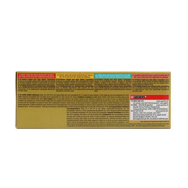 7613036705165 - Purina - Gourmet Gold - Boites Régal de Sauce Boeuf, Poulet, Thon, Saumon pour chat adulte