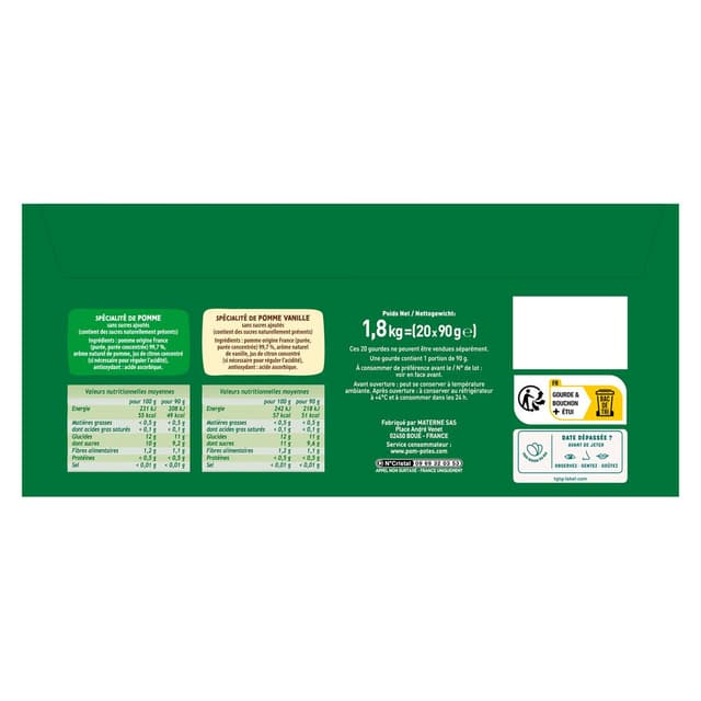 3021762420766 - Pom Potes - Compote Gourdes Pomme Vanille Sans Sucre Ajoutés