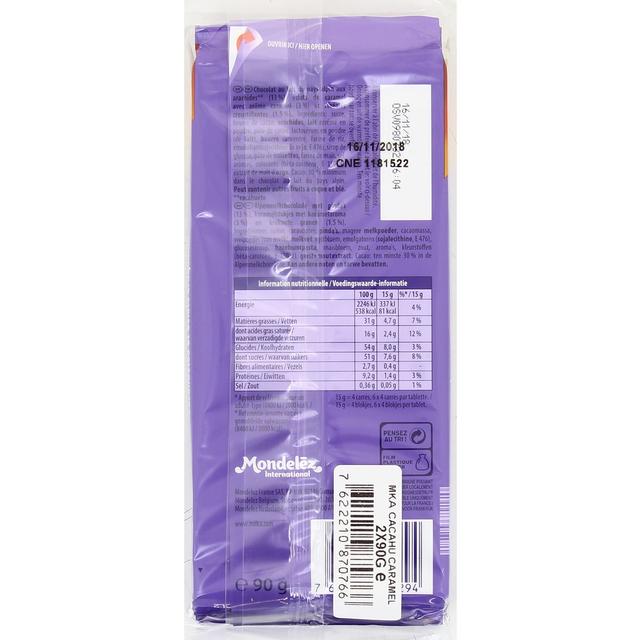 7622210870766 - Milka - Chocolat au lait cacahuètes et éclats croquants