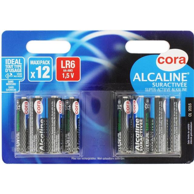 3257980550866 - Cora - 12 Piles LR06 / AA Alcaline Suractivées