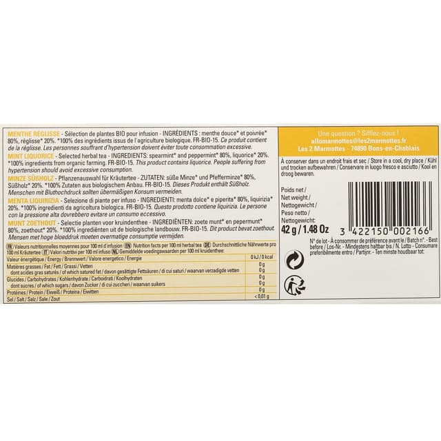 3422150002166 - Les 2 Marmottes - Infusion menthe réglisse