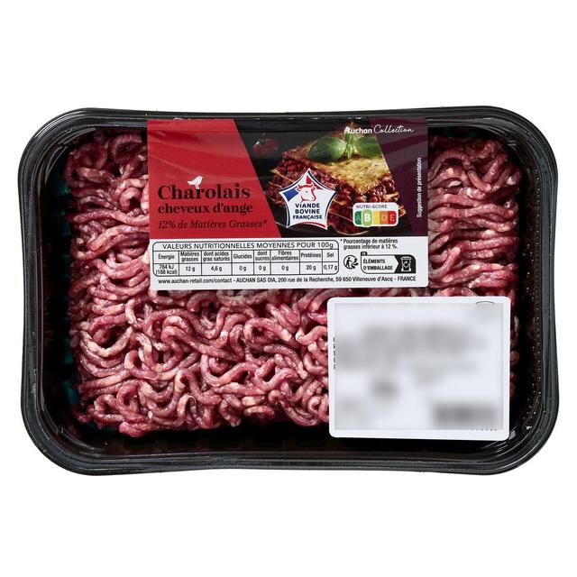 3254560134966 - Auchan Collection - Haché Vrac Charolais 12% Cheveux d'Ange