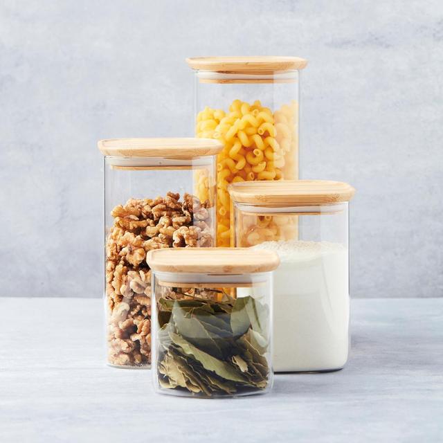 5420059856666 - Point virgule - Bocal en verre avec couvercle en bambou