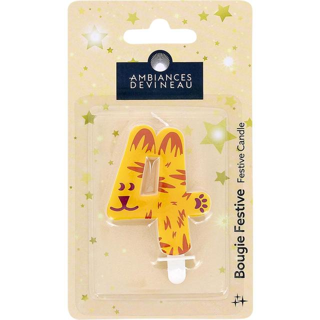 3482356828366 - Ambiances Devineau - Bougie chiffre 4 Lion