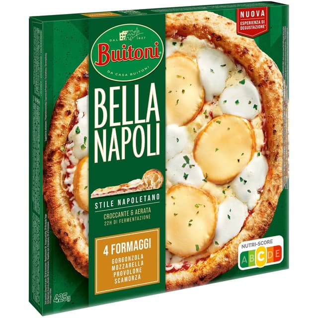 8000300378566 - Buitoni Bella Napoli - Pizza 4 Formaggi- Provolone, Scamorza, Edam et Gorgonzola